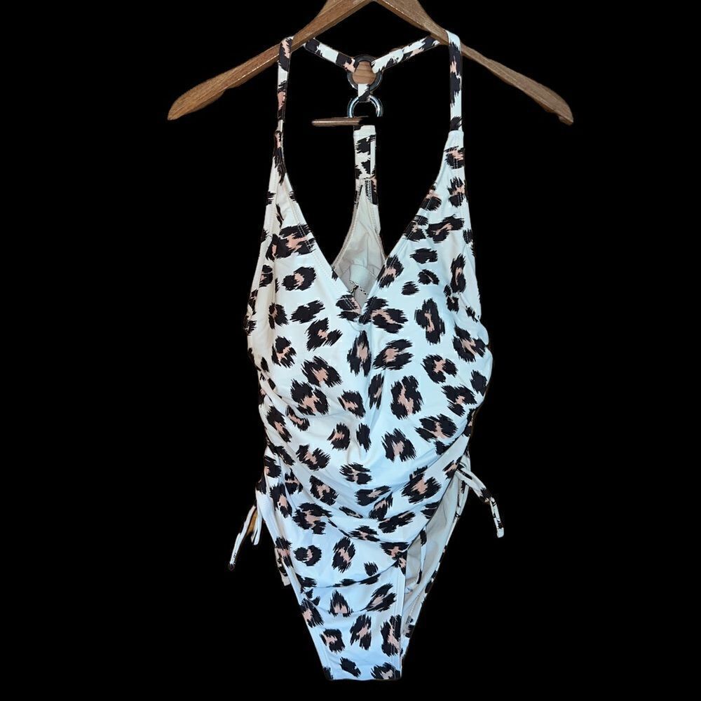 Kona Sol one piece fully lined animal print swimsuit with adjustable straps